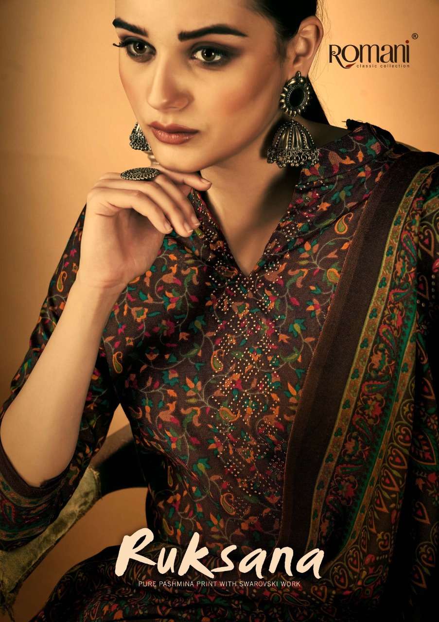 Romani Ruksana Fancy Printed Pashmina Suit New collection