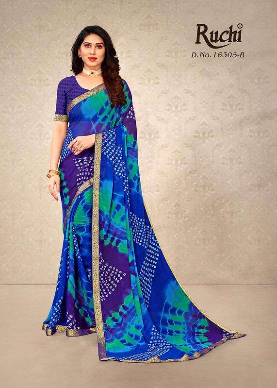 Ruchi Saree Simayaa 16305 Colors Fancy Print Chiffon Saree Catalog Exporter