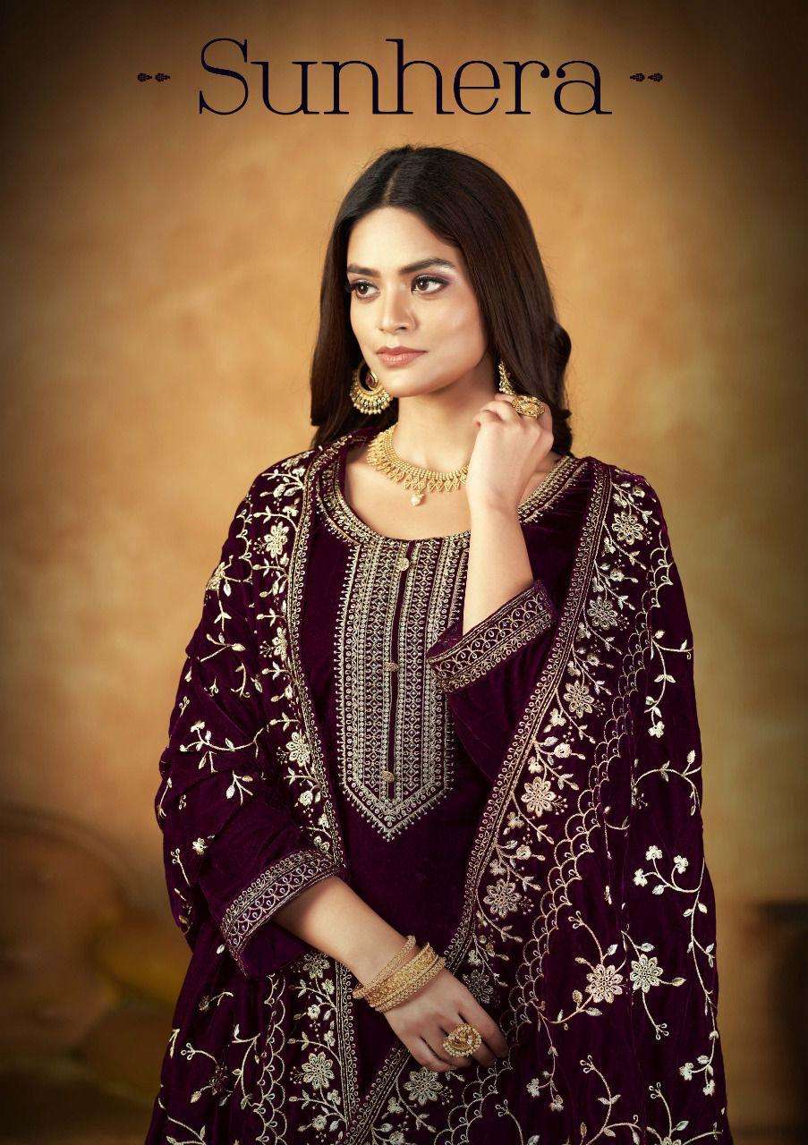 Sargam Sunhera Designer Work Party Wear Velvet Salwar Kameez Supplier