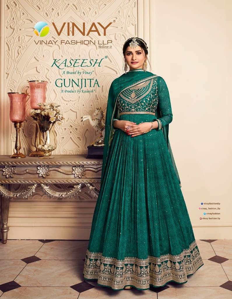 Vinay Fashion Kaseesh Gunjita Party Wear Anarkali Dress Catalog Supplier