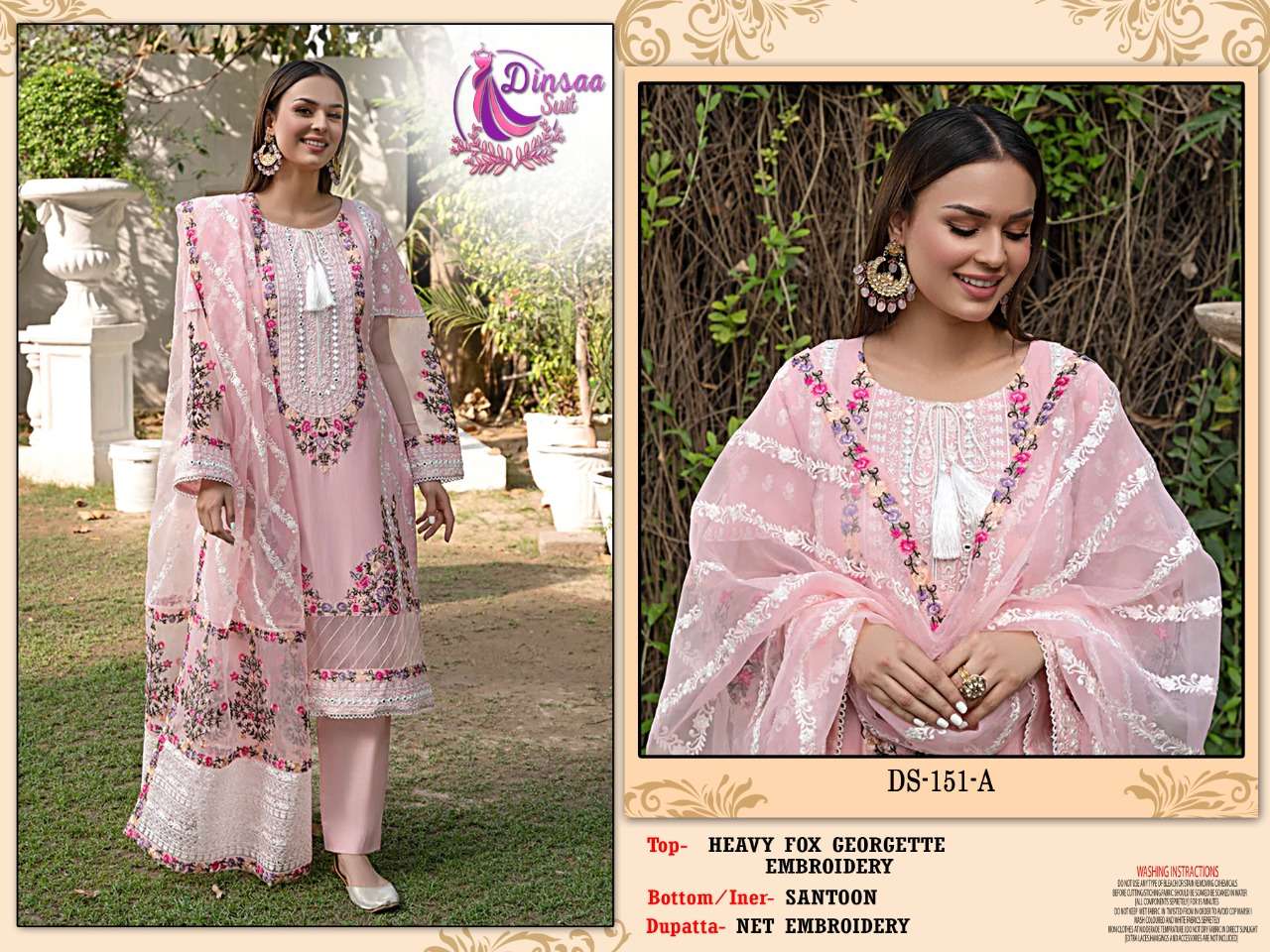 Dinsaa Ds 151 Colors Heavy Work Party Wear Pakistani Salwar Suit Catalog Wholesaler