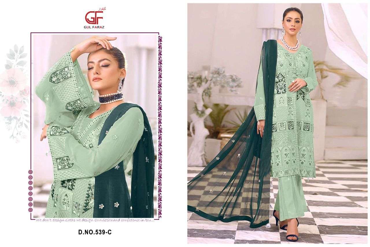 Gul Faraz 539 Exclusive Designs Pakistani Salwar Suit Exporter New Catalog