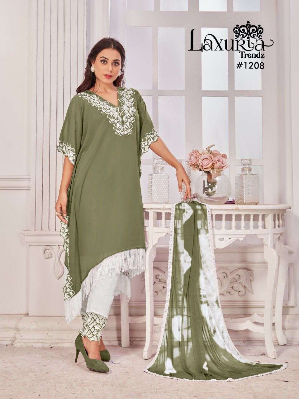 Luxuria 1208 Designer Embroidered Readymade Pakistani Kaftan Suit Supplier