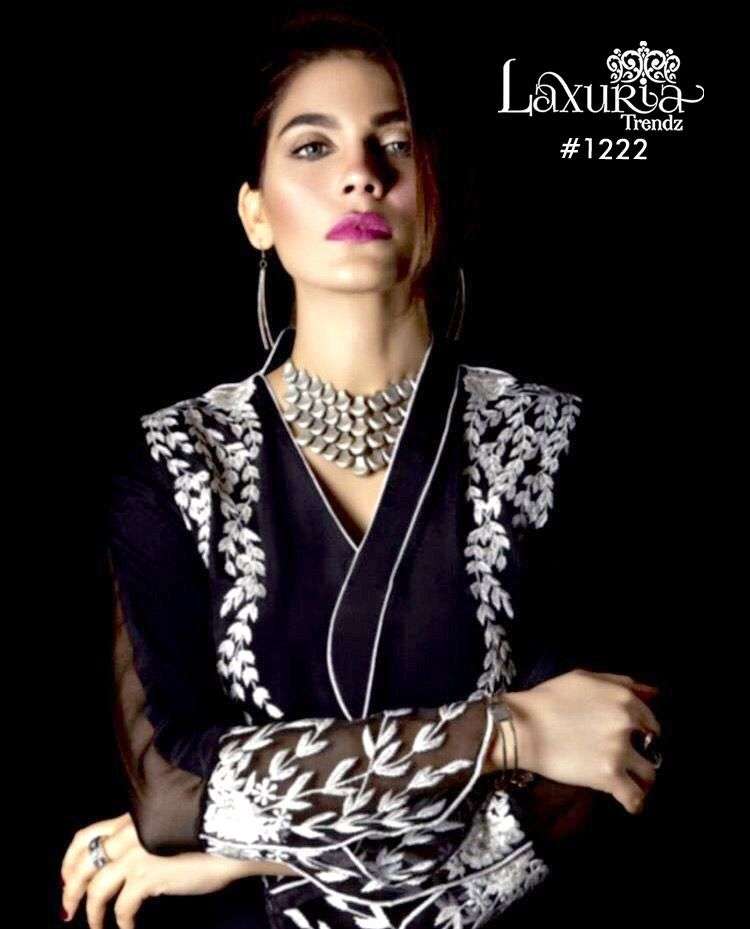 Luxuria 1222 Party Wear Readymade Velvet Pakistani Top Bottom Wholesaler