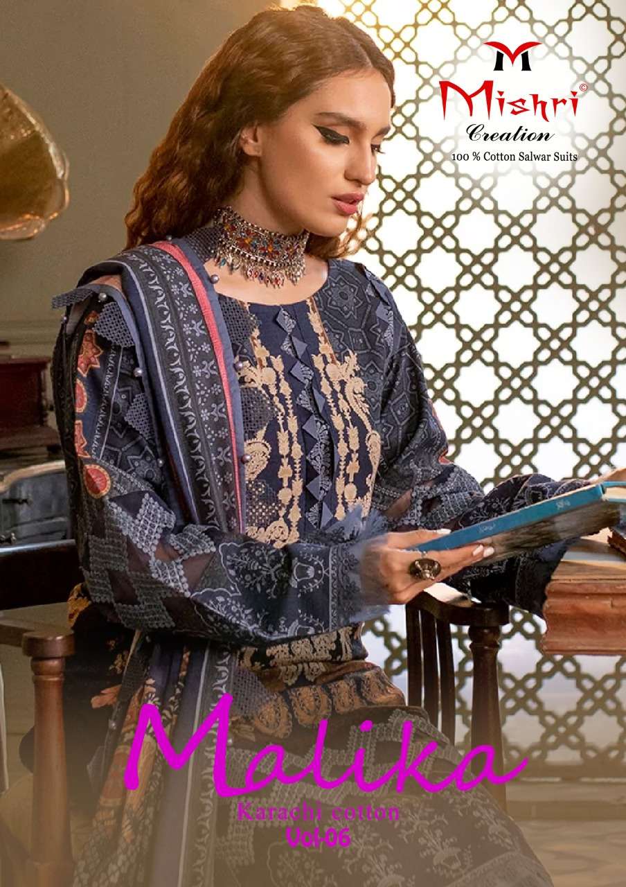 Mishri Malika Karachi Cotton Vol 6 Fancy Print Cotton Dress Material Catalog Dealer