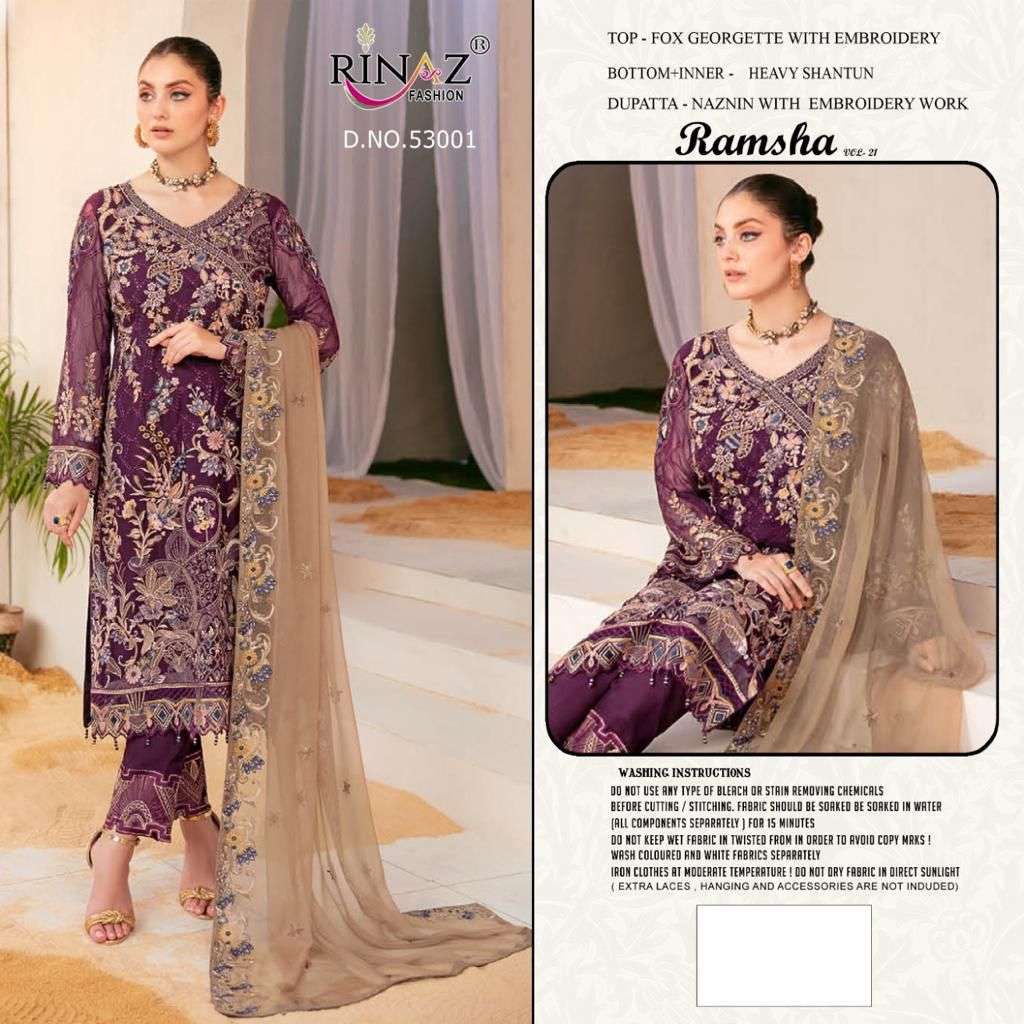 Rinaz Ramsha Vol 21 Party Wear Pakistani Collection Dress Catalog Supplier