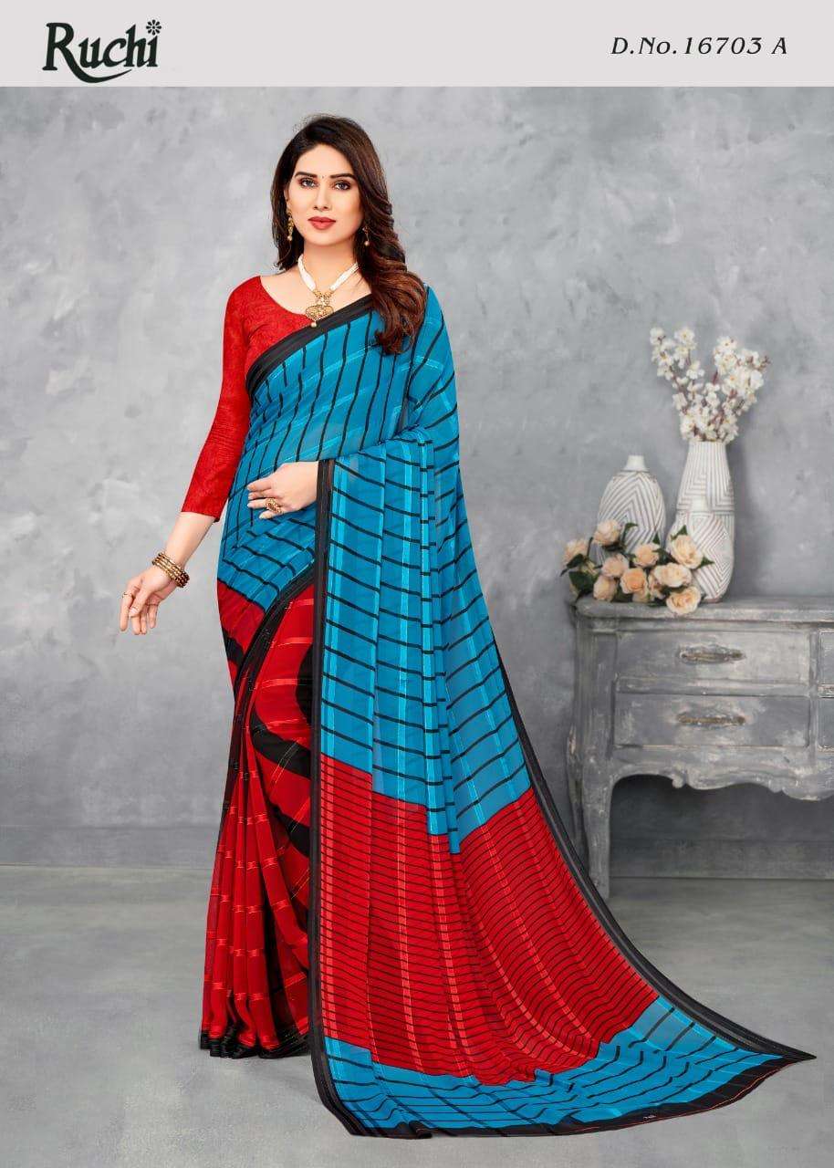 Ruchi Saree Vartika Silk 16703 Exclusive Print Satin Silk Fancy Saree Catalog Exporter