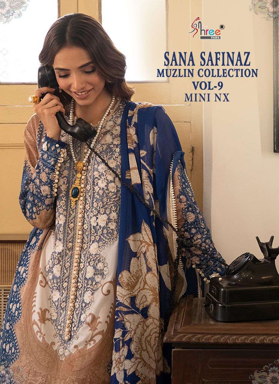Shree Fabs Sana Safinaz Muzlin Collection Vol 9 Mini Nx Pakistani Cotton Suit Dealer