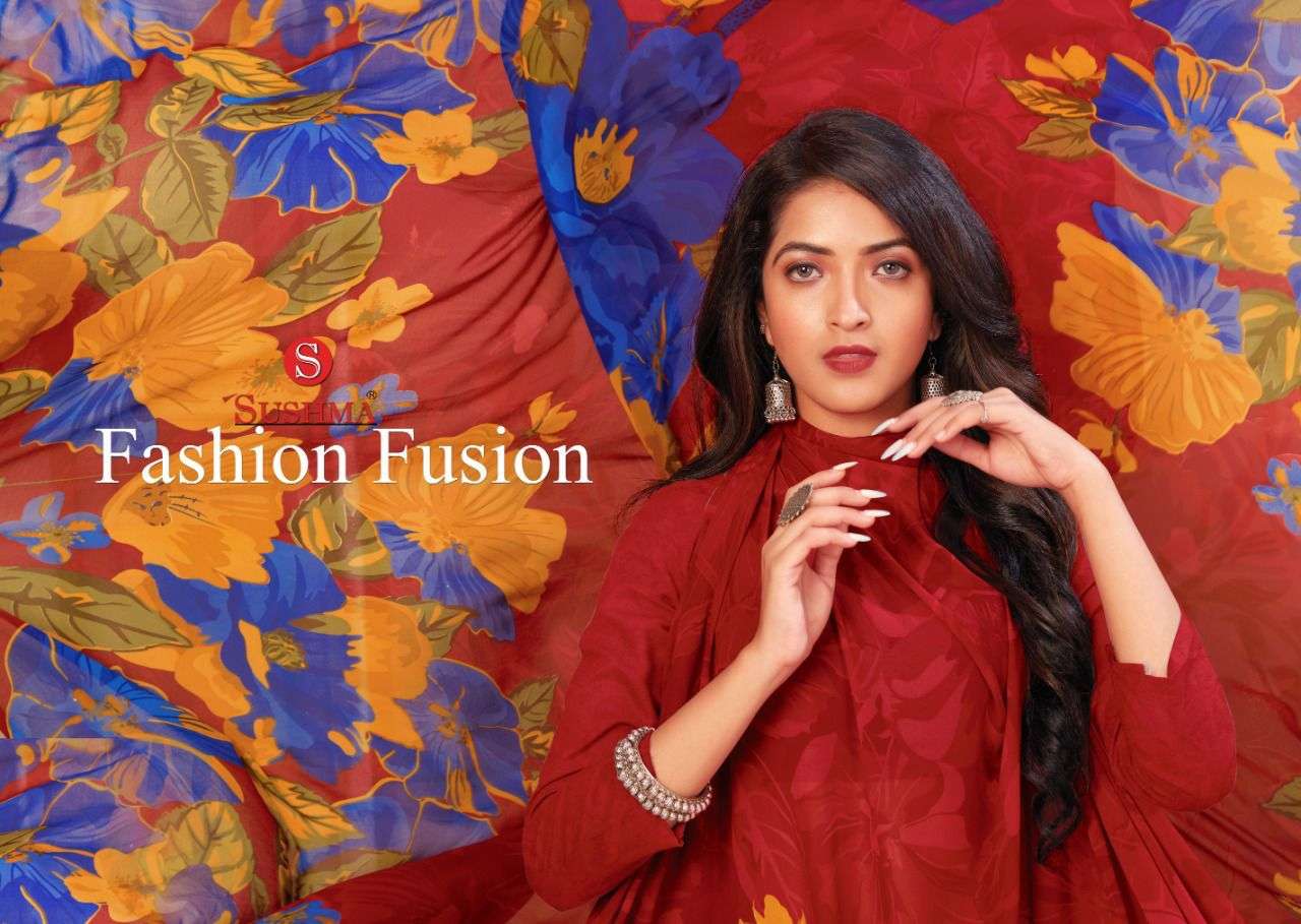 Sushma Fashion Fusion 201 To 205 Fancy Designs Georgette Saree Catalog Exporter