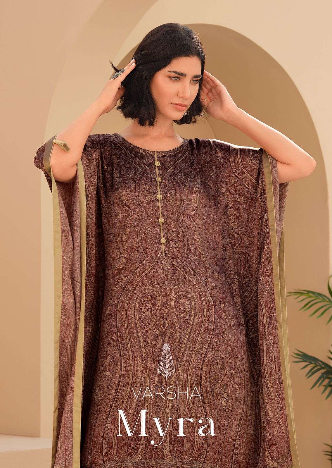 Varsha Myra Designer Kaftan Style Silk Salwar Kameez Collection