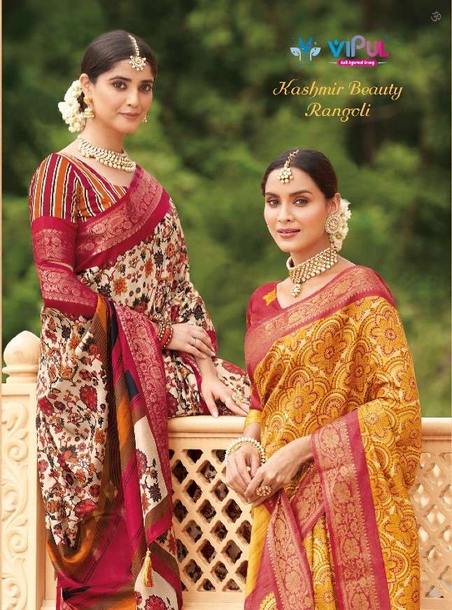 Vipul Kashmir Beauty Rangoli Party Wear Silk Saree Catalog Wholesaler
