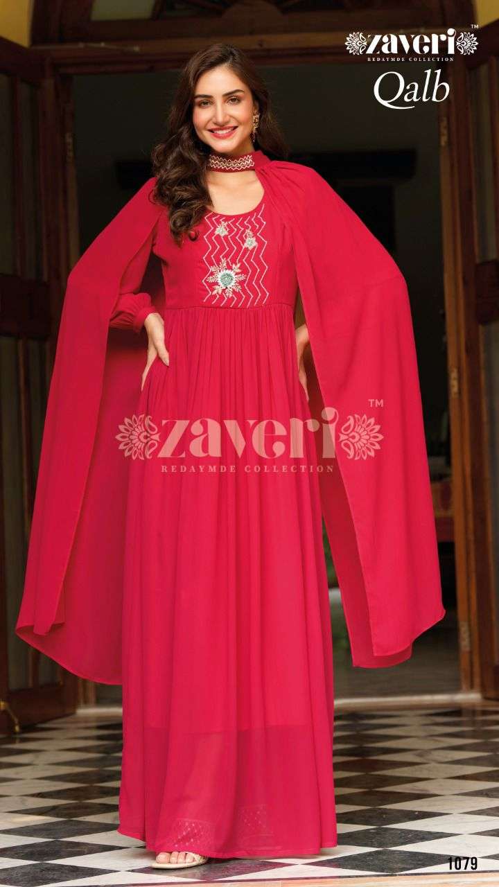 Zaveri Qalb Stylish Party Wear Indo Western Designer Gown Wholesaler New Designs