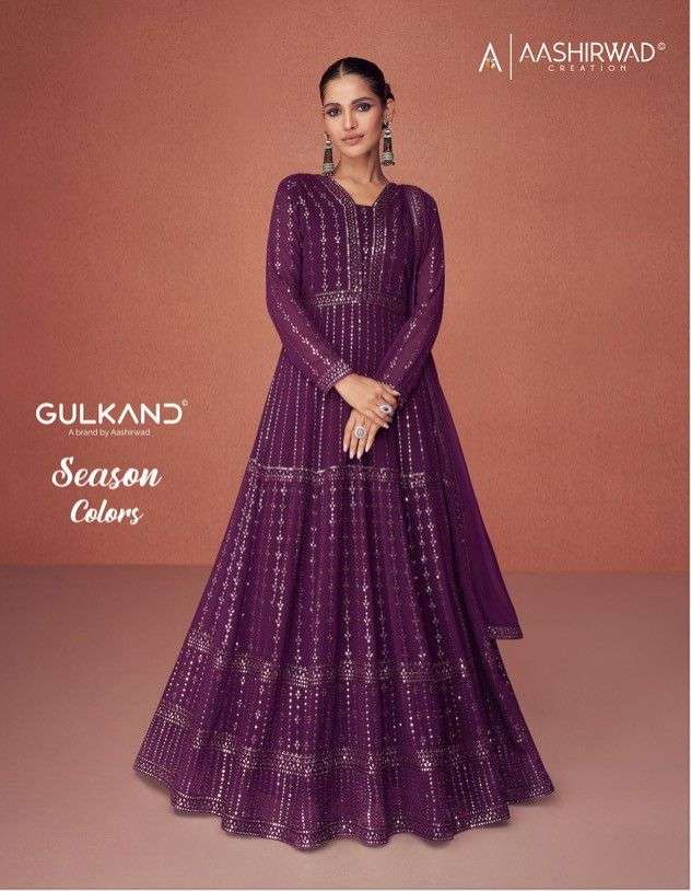 Aashirwad Gulkand Season Colors Readymade Designer Anarkali Suit Supplier