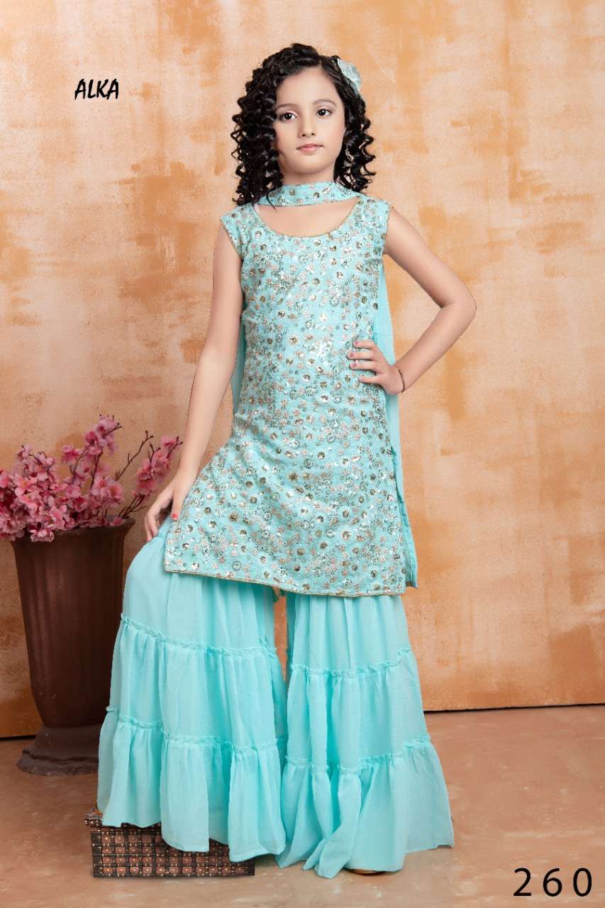 Alka Vol 37 Kids Wear Readymade Sharara Dress Catalog Supplier