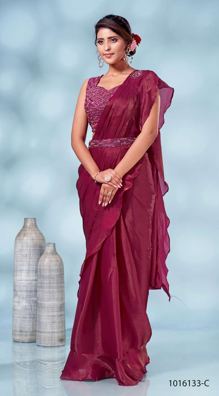 Amoha Trends 1016133 Designer Party Wear Ruffle Saree Dealer New Catalog