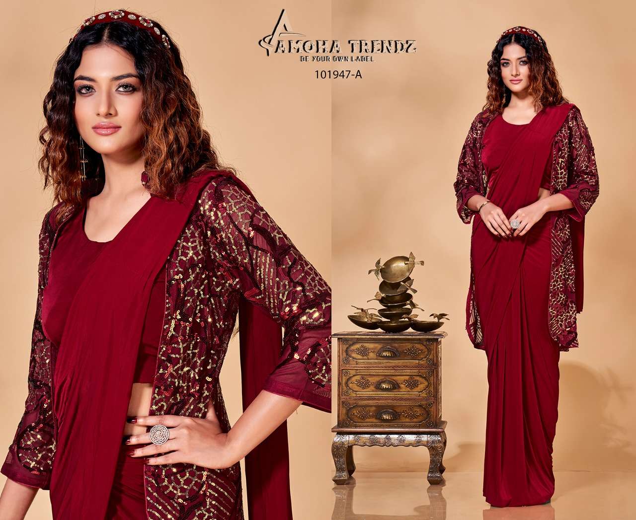 Amoha Trends 101947 Traditional Designer Sareen Wholesaler New Designs