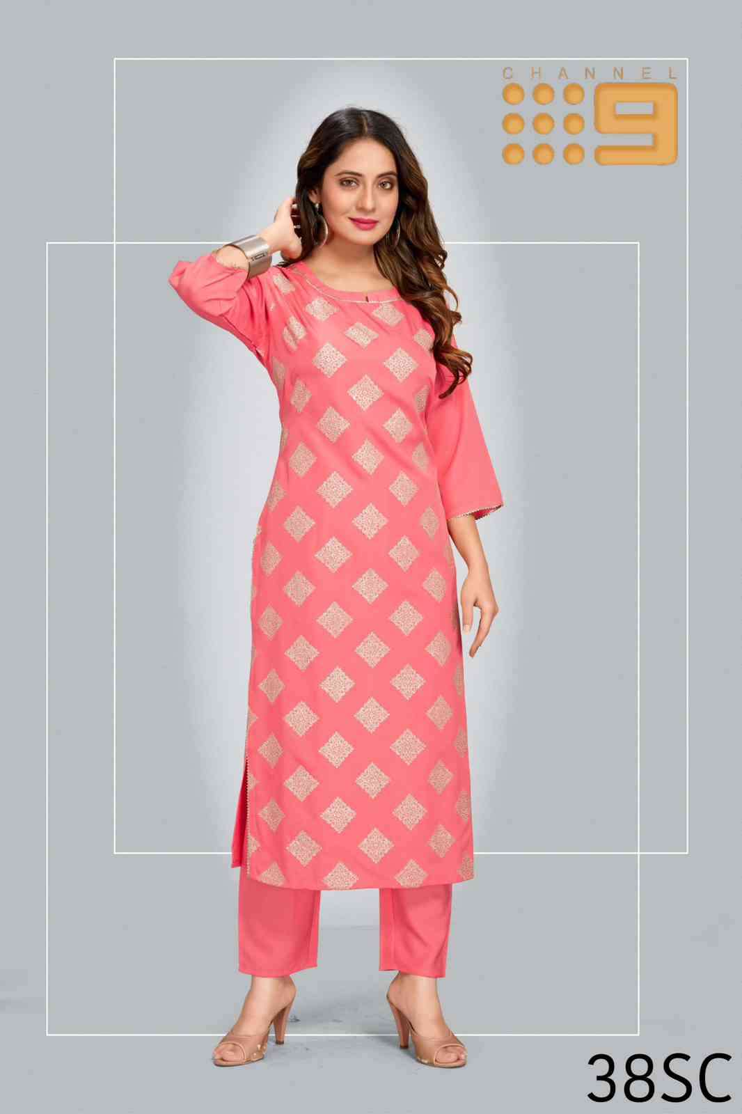 Channel 9 38 To 41 Pure Crape Fancy Kurti Pent Collection Supplier