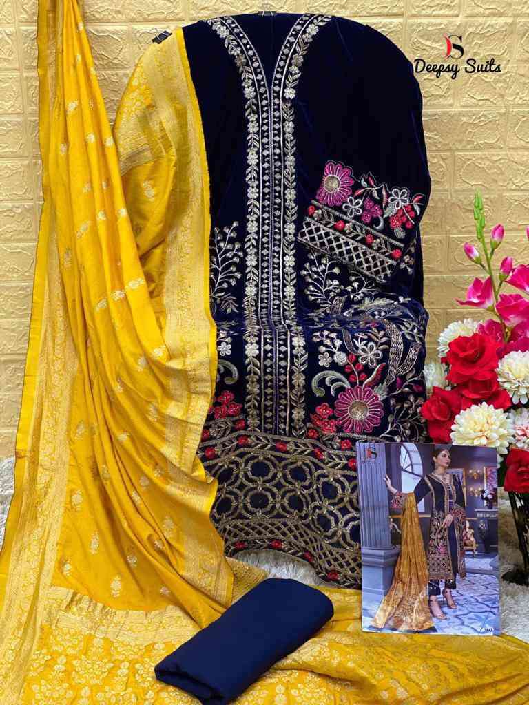 Deepsy 1843 Partywear Velvet Pakistani Dress Dealer