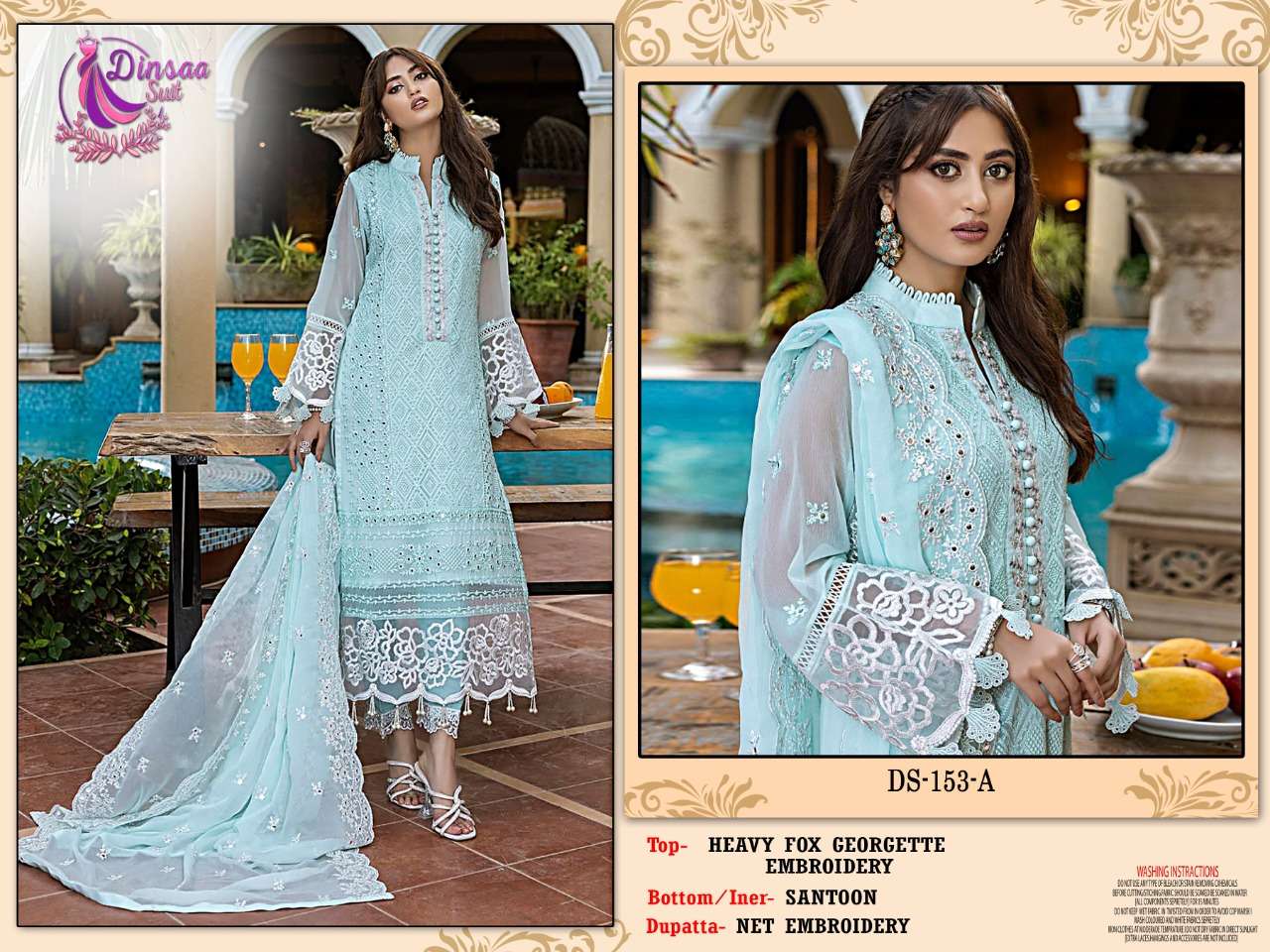 Dinsaa Ds 153 Colors Heavy Embroidered Pakistani Suit Catalog Supplier