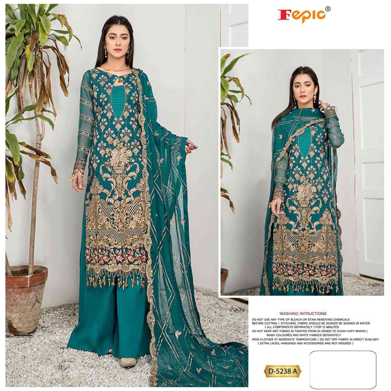 Fepic D 5238 Colors Heavy Work Pakistani Salwar Suit Catalog Exporter