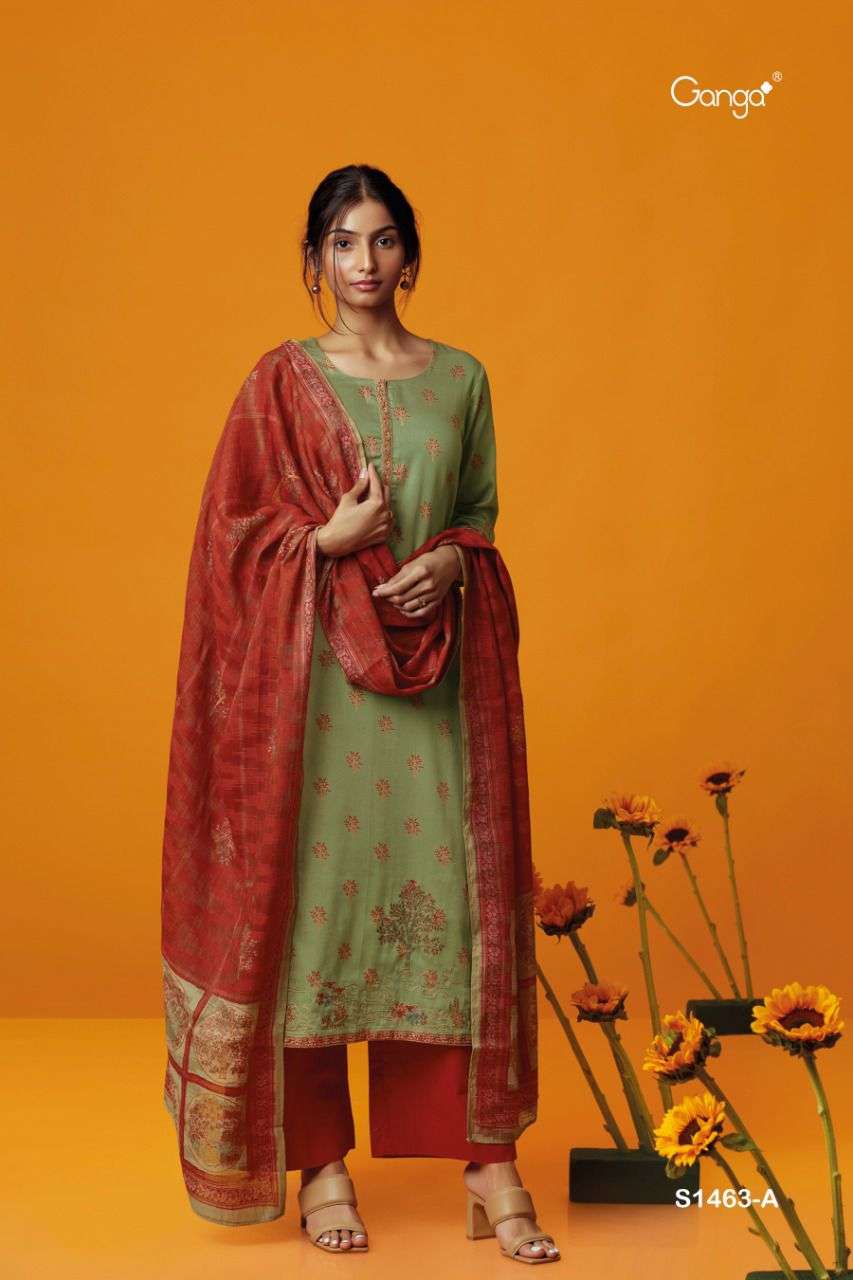 Ganga Chasni 1463 Exclusive Cotton Satin Brande Suit Wholesaler New Catalog