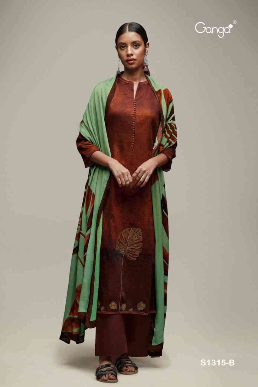 Ganga Kova 1315 Designer Premium Cotton Unstitch Dress Catalog Supplier 
