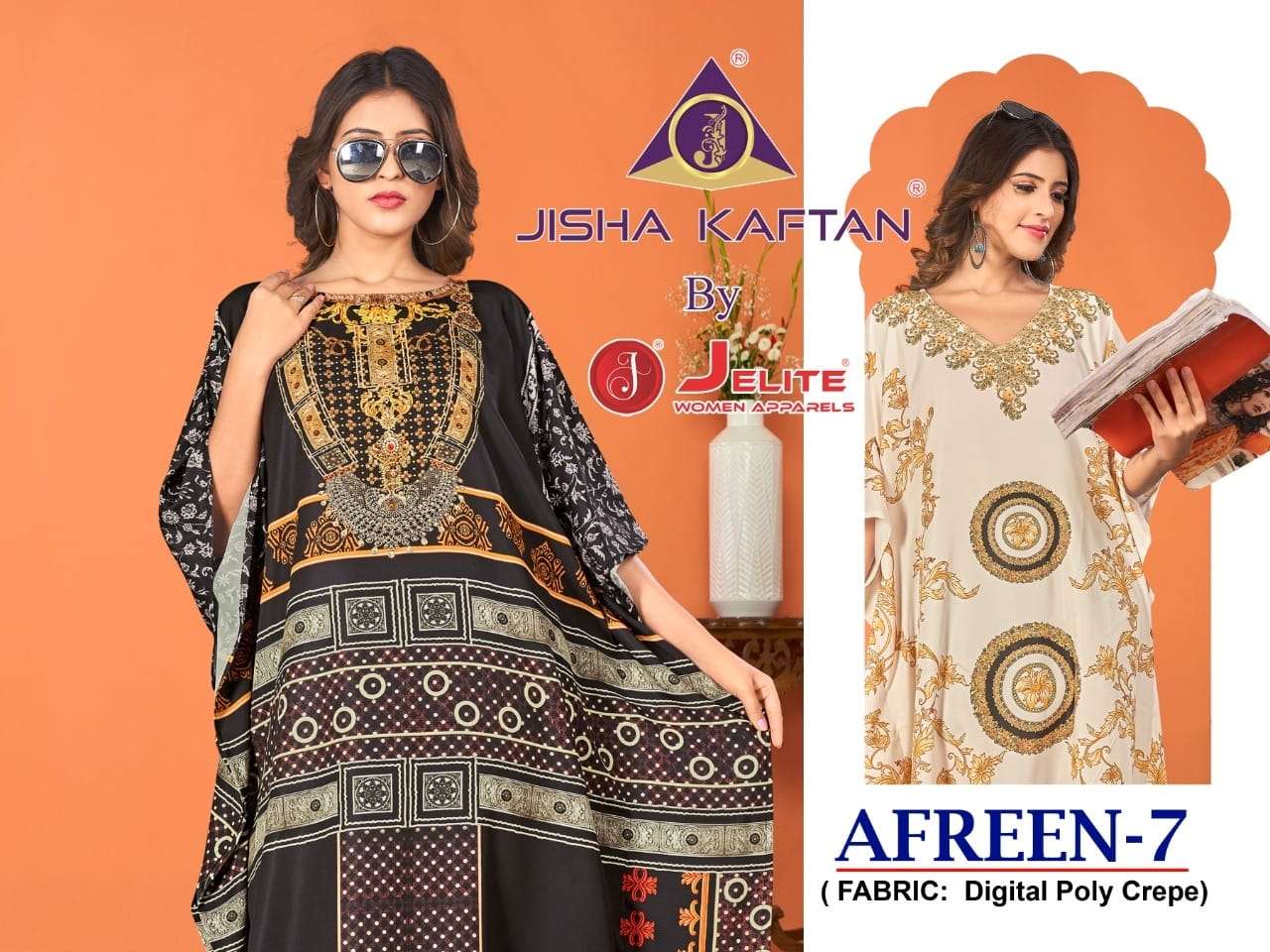 Jelite Afreen Vol 7 Digital printed Crepe Kaftan catalog at Best Price
