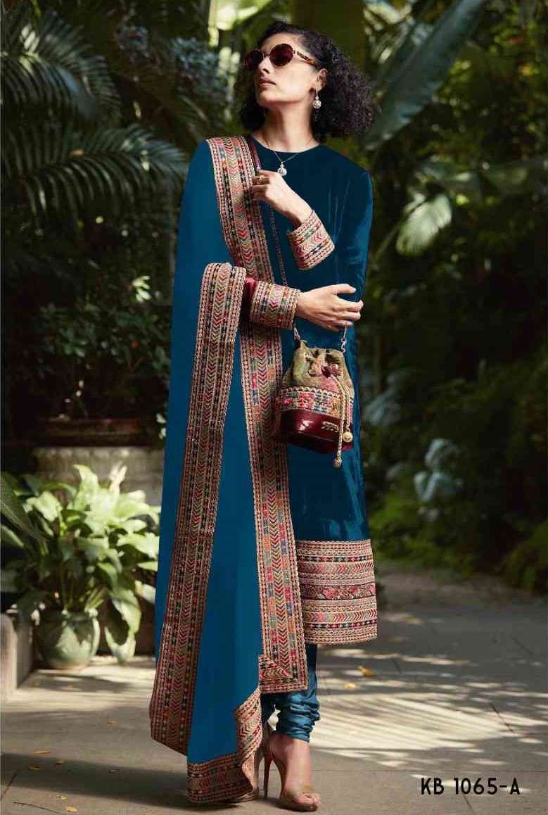 Kb Series Kb 1065 Traditional Partywear Velvet Salwar Suit Catalog Dealer