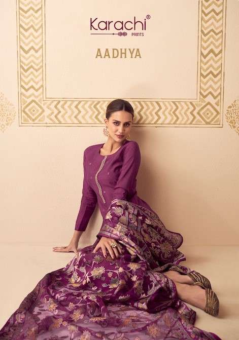 Kesar Aadhya By Karachi Prints Exclusive Modal Silk Salwar Suit Collection