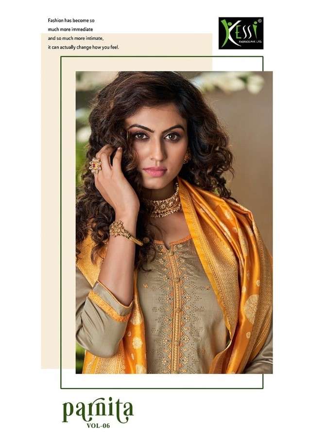Kessi Fabrics Parnita Vol 6 Jam Silk Fancy Banarasi Dupatta Suit Dealer