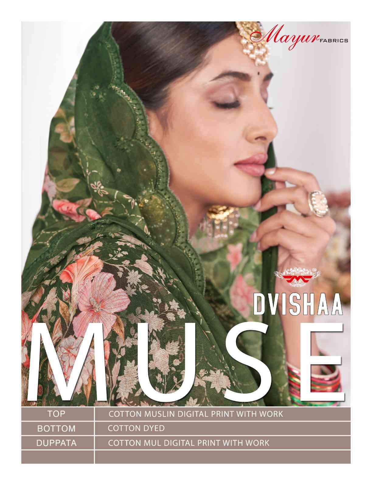 Mayur Dvishaa Muse Digital Print Exclusive Muslin Cotton Unstitch Dress Supplier