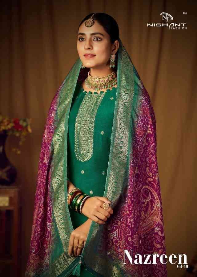 Nishant Fashion Nazreen Vol 10 Festive Wear Silk Salwar Kameez Online Supplier