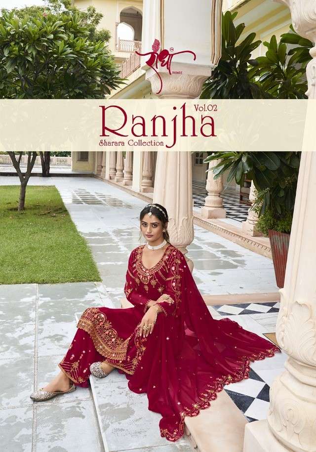 Radha Trends Ranjha Vol 2 Party Wear Sharara Designs Suit Catalog Supplier