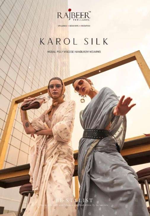 Rajbeer Karol Silk 5001 To 5007 Modal Viscose Traditional Wear Saree Supplier
