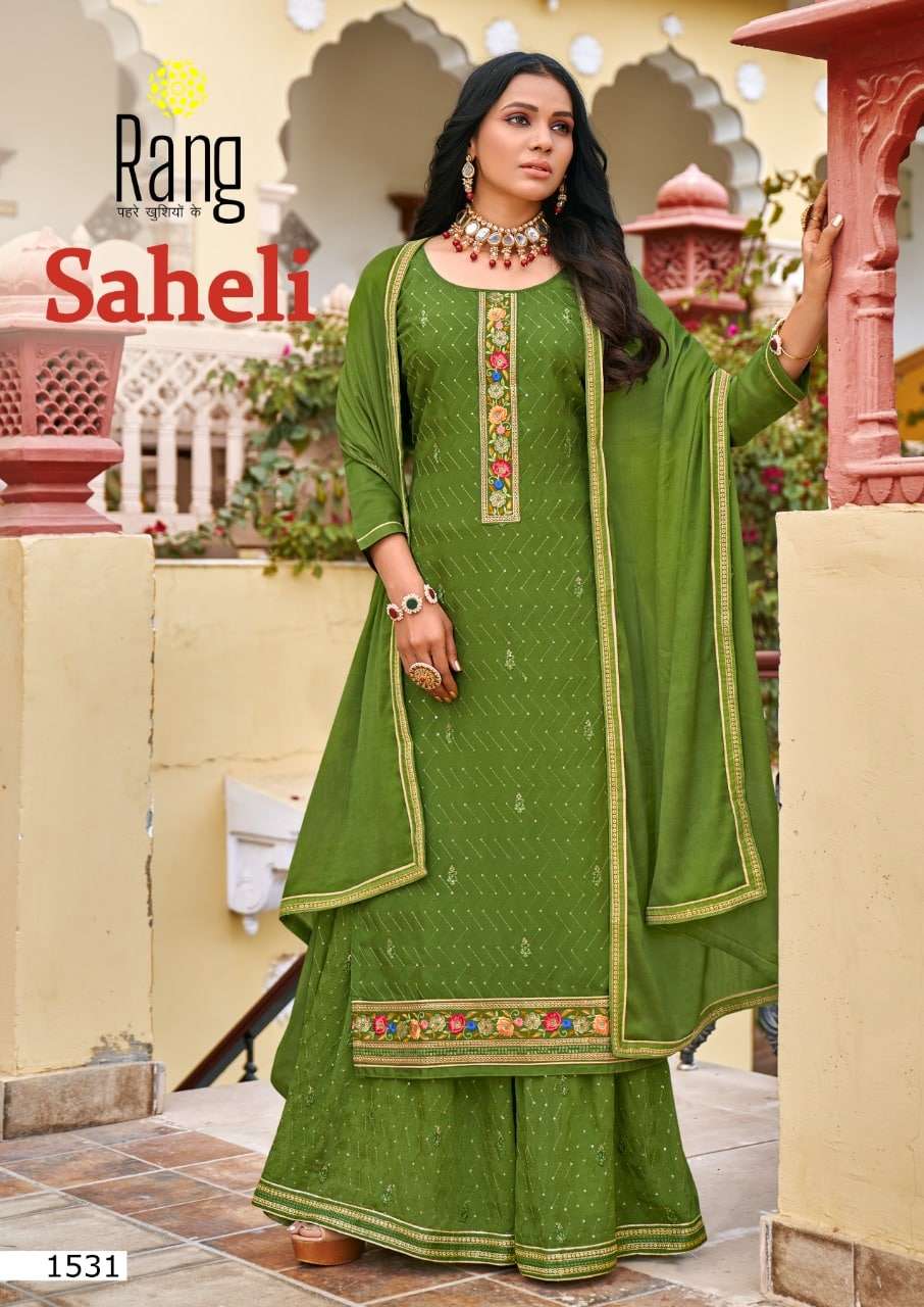 Rang Saheli Sharara Style Silk Salwar Suit Supplier New Designs