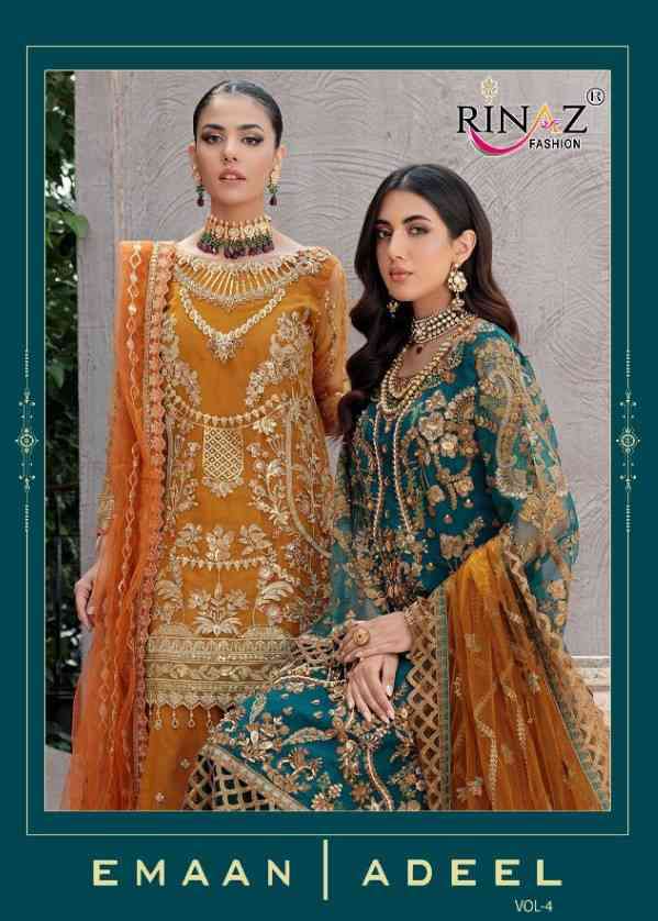 Rinaz Emaan Adeel Vol 4 Designer Party Wear Pakistani Salwar Suit Wholesaler