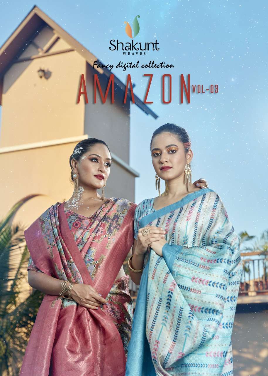 Shakunt Amazon Vol 3 Silk Traditional Partywear Saree Supplier New Catalog