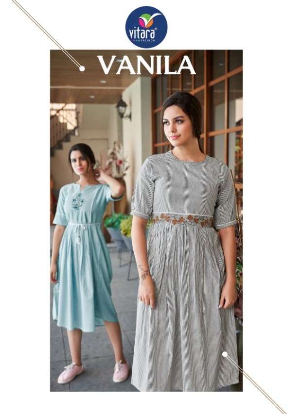 Vitara Vanila Western Designs Cotton Flair Kurti Wholesaler New Pattern