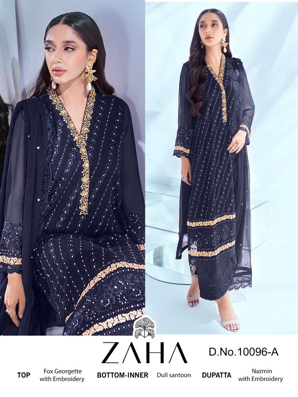 Zaha 10096 Hit Colours Party Wear Pakistani New Collection Supplier