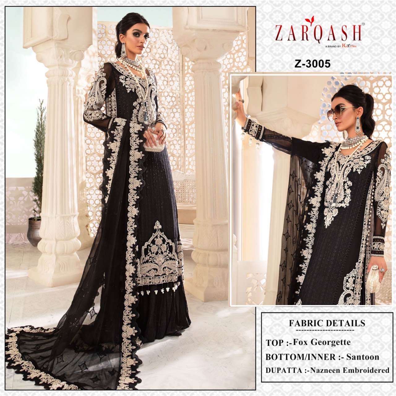 Zarqash 3005 Embroidered Pakistani Salwar Kameez Dealer