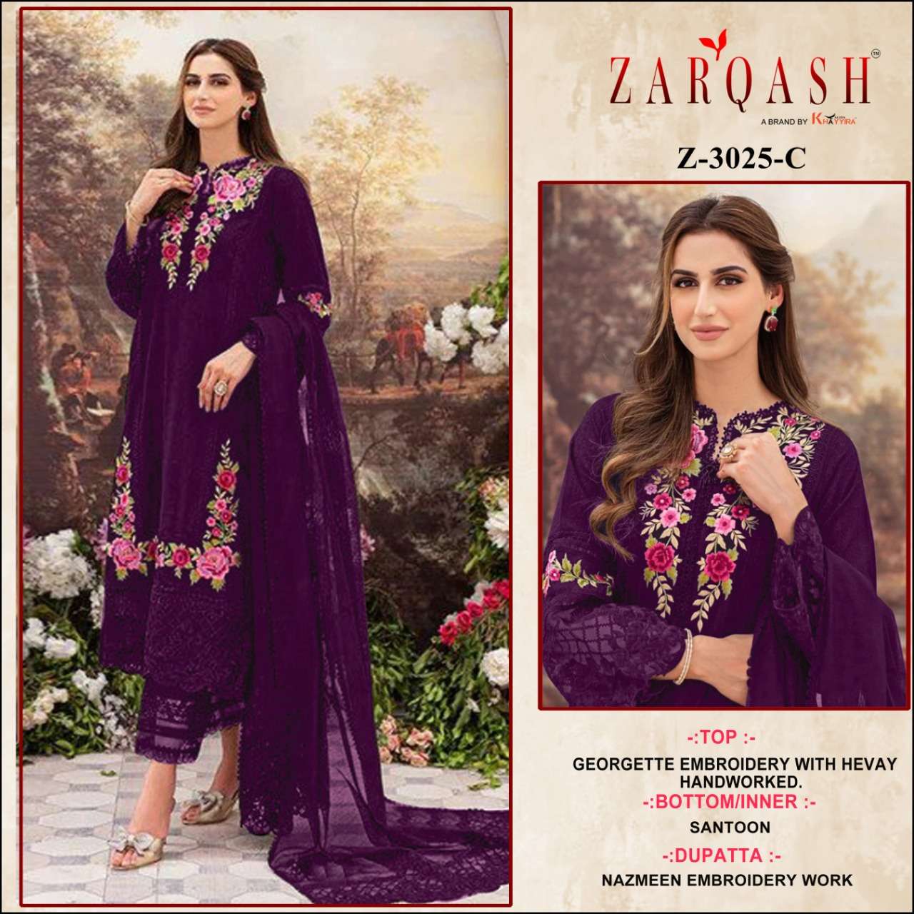 Zarqash Z 3025 Colors Formal Designs Pakistani Suit Wholesaler