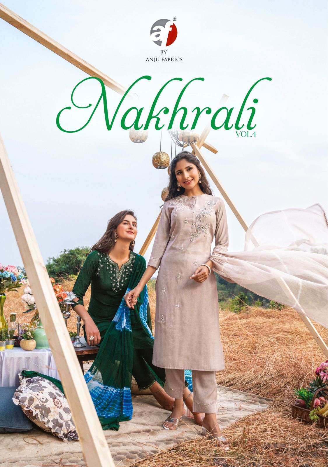 AF Stock Out Nakhrali Vol 4 By Anju Fabrics Exclusive Readymade 3 Piece Set Collection