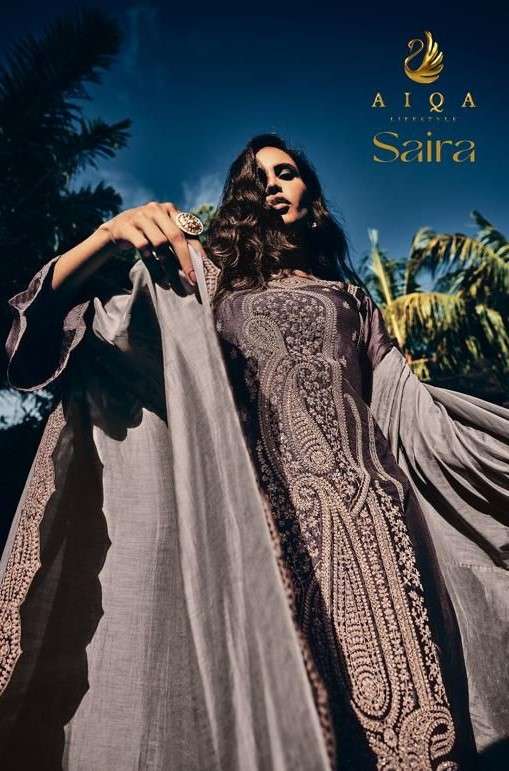 Aiqa Saira Exclusive Designer Silk Salwar Suit Catalog Wholesale Dealer
