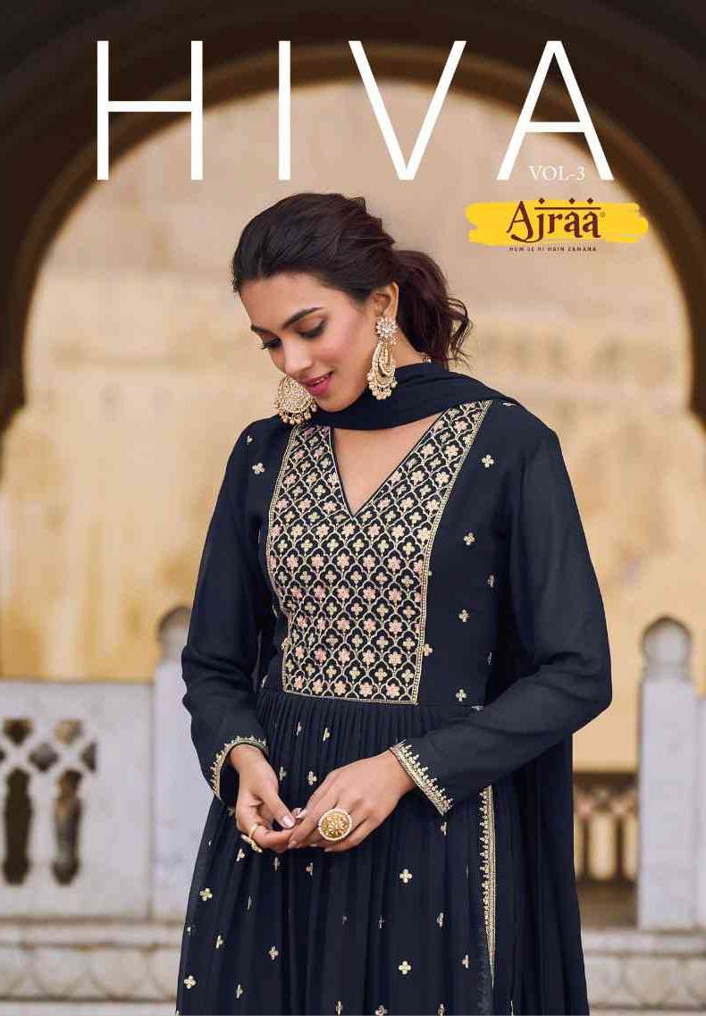 Ajraa Hiva Vol 3 Exclusive Festive Wear Nayra Cut Dress Supplier New Catalog