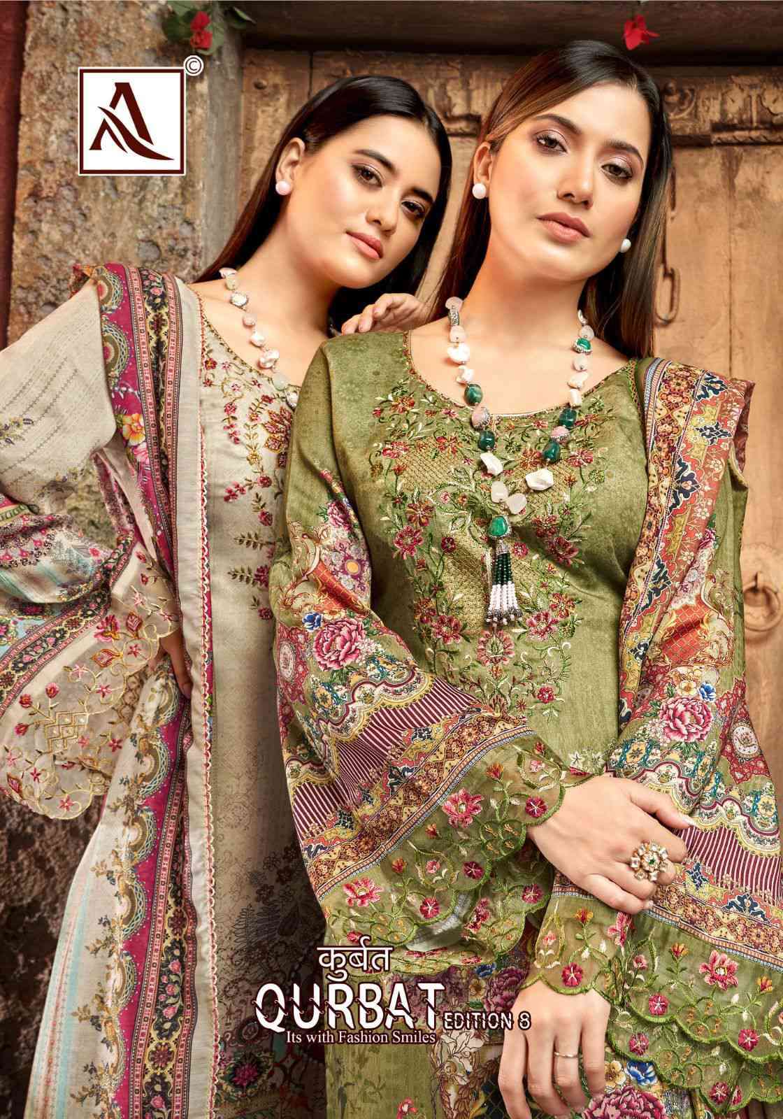 Alok Suit Qurbat Vol 8 Exclusive Digital Designs Cotton Salwar Kameez Catalog Dealers