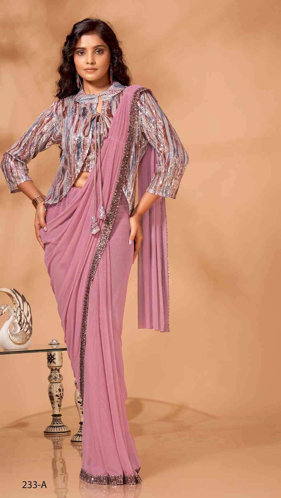 Amoha Trends 233 Designer Ready To Wear Saree Online Wholesaler