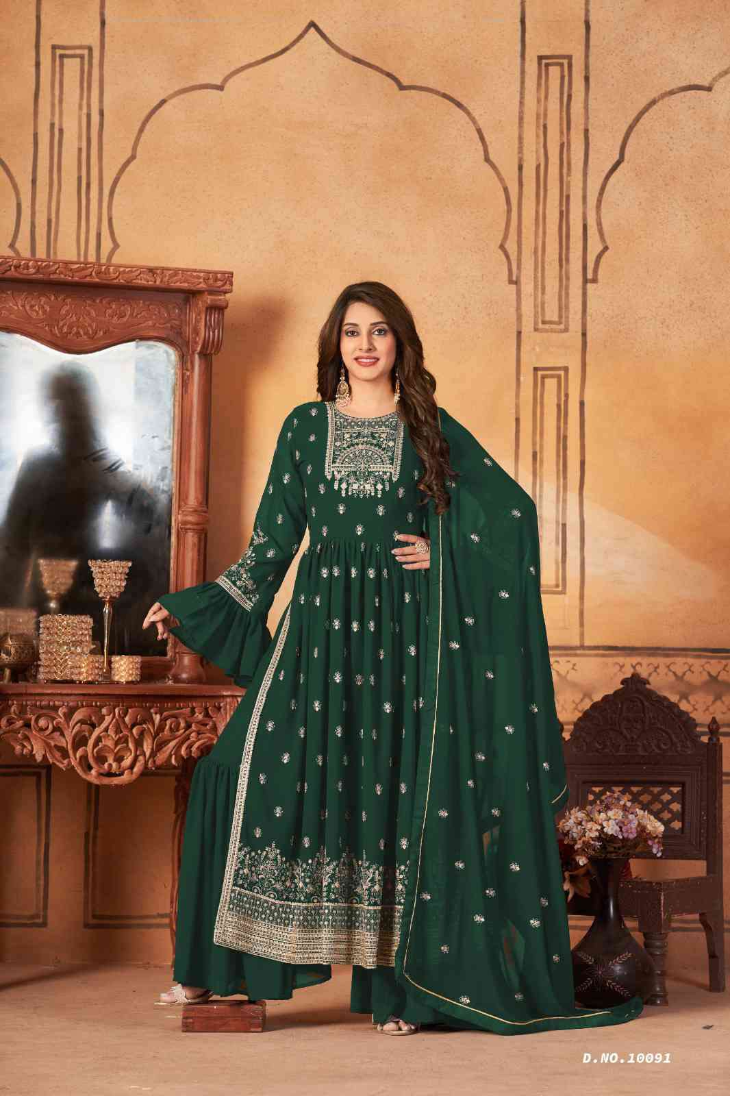 Anjubaa Vol 9 Wedding Collection Nayra Cut Sharara Dress Online Exporter