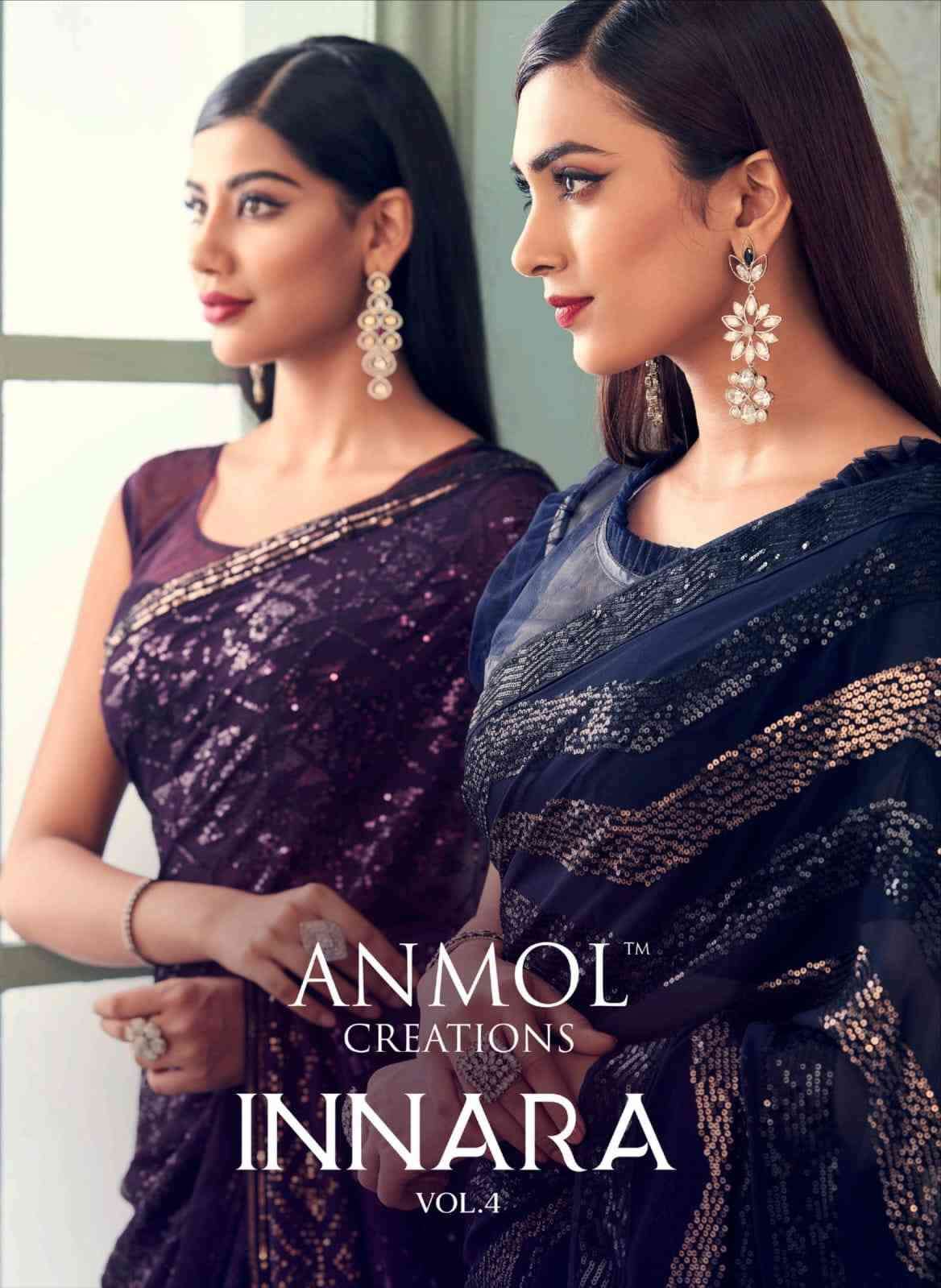 Anmol Creation Innara Vol 4 Designer Work Party Wear Saree New Catalog Dealers