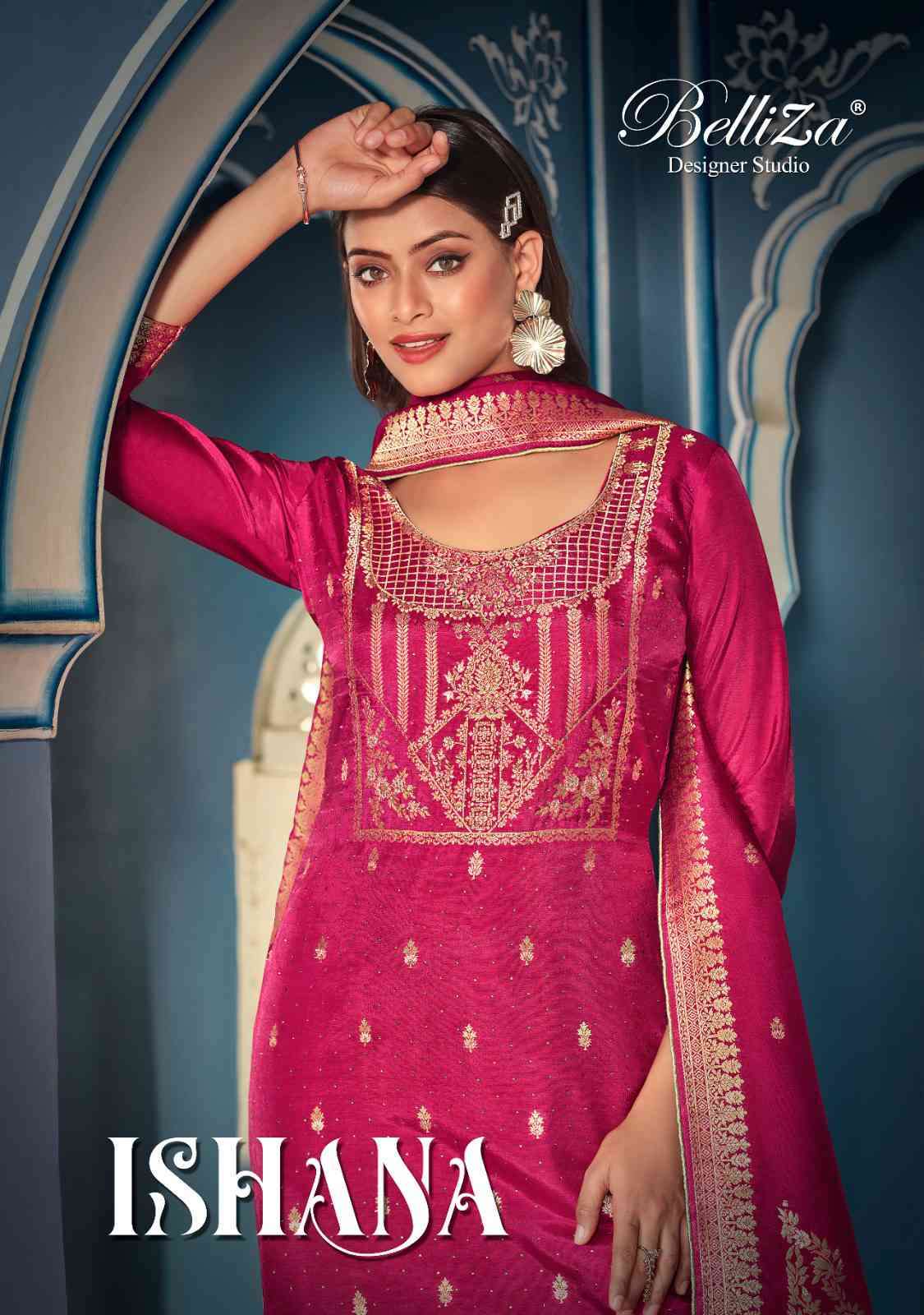 Belliza Ishana Exclusive Designer Dola Jacquard Salwar Suit Catalog Supplier