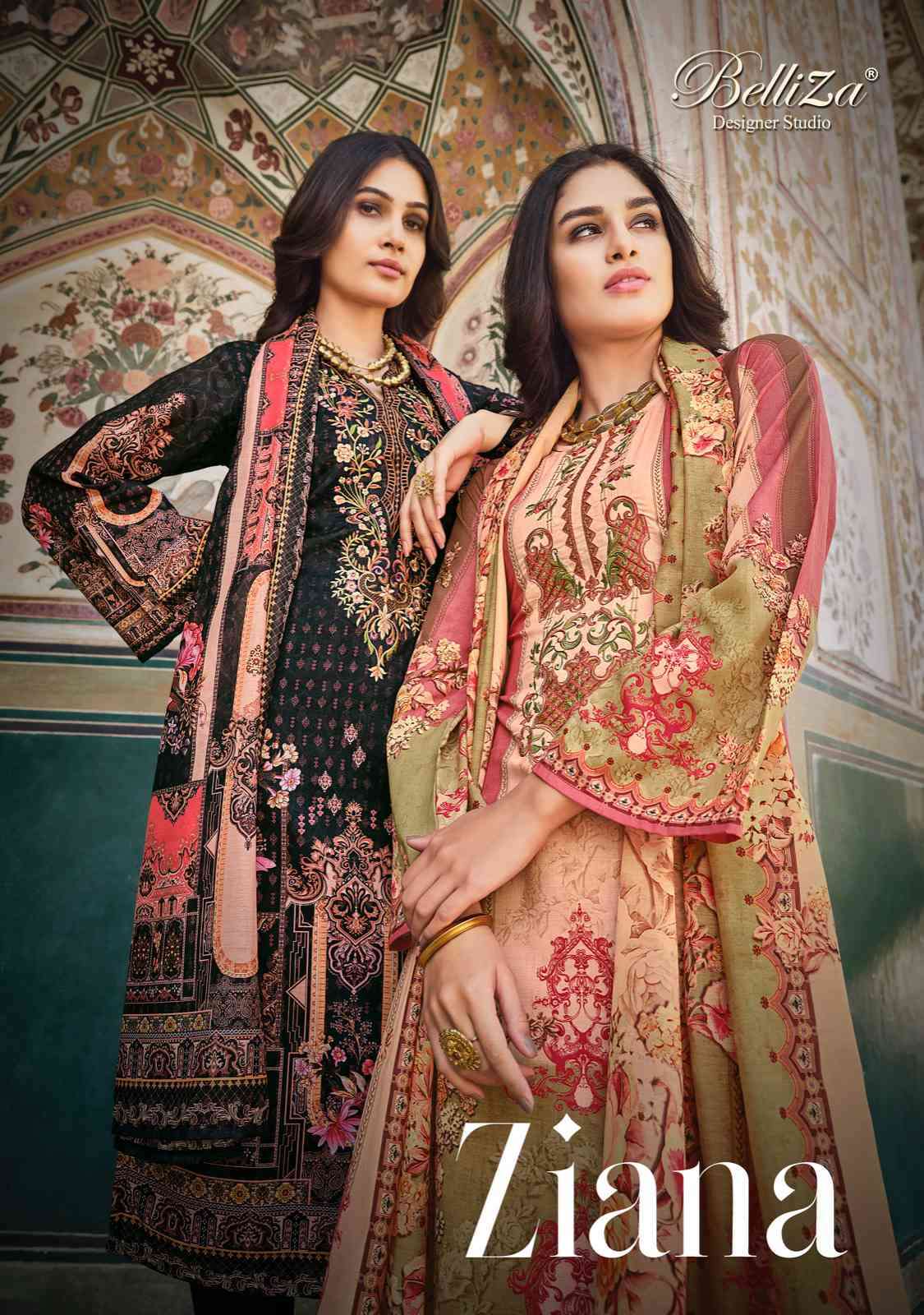 Belliza Ziana Pure Cotton Embroidery Work Salwar Kameez Catalog Wholesaler